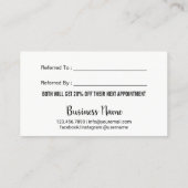 Lashes & Browsメイクアップアーティストバラ金ゴールド紹介 紹介カード (裏面)