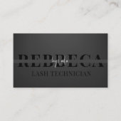 Lashes Browsメイクアップアーティストブラック1フォトビジネス 名刺 (正面)