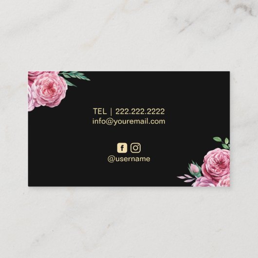 Lashes & Browsメイクアップアーティストヴィンテージフローラサロン 名刺 (裏面)