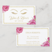 Lashes & Browsメイクアップアーティストヴィンテージフローラ 名刺 (正面/裏面)