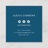 LASHES & BROWSヴィンテージエレガントターコイズダークブルー スクエア名刺 (裏面)