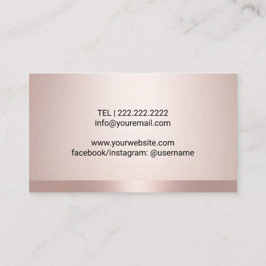 Lashes & Brows Microblading赤面バラ縁ど金ゴールド 名刺 (裏面)