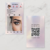 Lashes & Brows Pastel InstagramフォトグリッドQRコード 名刺 (正面/裏面)