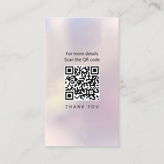 Lashes & Brows Pastel InstagramフォトグリッドQRコード 名刺 (裏面)