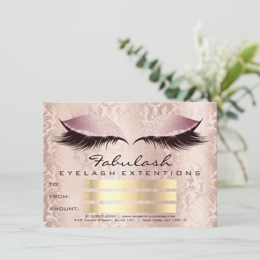 Lashes Damask Pinkメイクアップアーティスト証明書ギフト (スタンド正面)