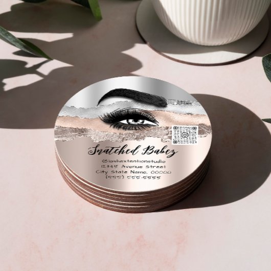 Lashes ExtensionコスメティックロゴQRコード ラウンドシール