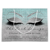 Lashes Extensionメイクアップアーティストスタジオアクアウォーター ラージペーパーバッグ (正面)