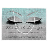 Lashes Extensionメイクアップアーティストスタジオアクアウォーター ラージペーパーバッグ (裏面)