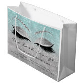 Lashes Extensionメイクアップアーティストスタジオアクアウォーター ラージペーパーバッグ (正面アングル)