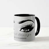 Lashes Extensionメイクアップアーティストスタジオシルバーグレー マグカップ (正面右)