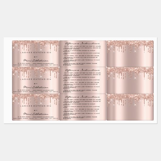 Lashes Extensionメイクアップアーティストドリップズアイズシルバーン ラベル (シート)