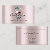 Lashes Extensionメイクアップアーティストブルーフローラバラ 予約カード (正面/裏面)