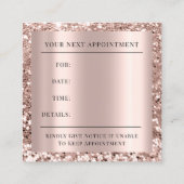 Lashes Extensionメイクアップアーティスト美しいバラ金ゴールド 予約カード (裏面)