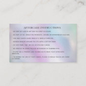 Lashes Extension Aftercare Instructionsホログラム 名刺 (裏面)