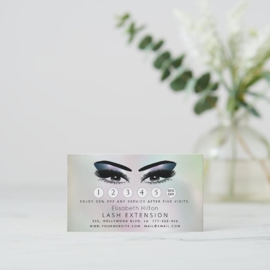 Lashes Extension Aftercare Instructionsホログラム 名刺 (スタンド正面)