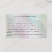 Lashes Extension Aftercare Instructionsホログラム 名刺 (裏面)