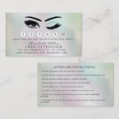 Lashes Extension Aftercare Instructionsホログラム 名刺 (正面/裏面)
