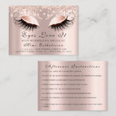 Lashes Extension Aftercare Instructions Dripsバラ 予約カード (正面/裏面)