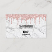 Lashes Eyelash Makeup Artist Rose Gold Drip Marble 名刺 (裏面)
