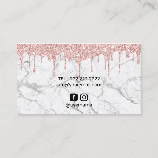 Lashes Eyelash Makeup Artist Rose Gold Drip Marble 名刺 (裏面)
