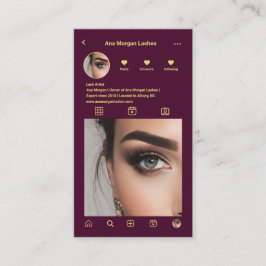Lashes InstagramエレガントフォトグリッドQrコード 名刺