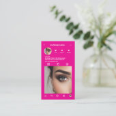 Lashes InstagramフォトグリッドQrコードホットピンク 名刺 (スタンド正面)