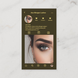 Lashes InstagramフォトグリッドQrコード濃い緑 名刺