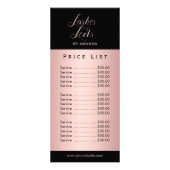 Lashes & Locksメイクアップアーティストバラ金ゴールド価格表 ラックカード (正面)