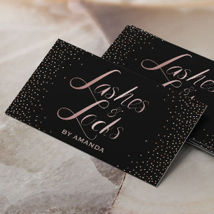 Lashes & Locksモダンバラ金ゴールド美しいサロン 名刺