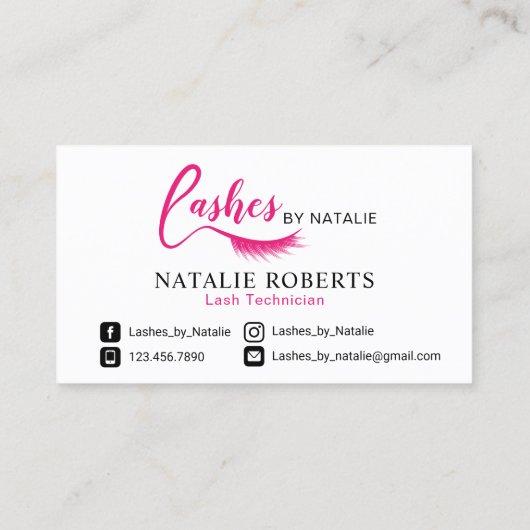 Lashes Logo Ilash Extensionsサロンロイヤリティ ロイヤリティカード (裏面)