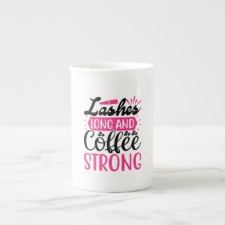 Lashes Long Coffee Strong ボーンチャイナマグカップ