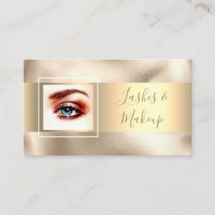 Lashes & Make up Artist, DIY名/写真，金ゴールド/金ゴールド 名刺
