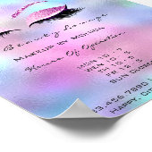 Lashes Makeup Opening Hours Beauty Pink Blue ポスター (角)