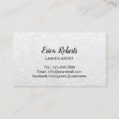 Lashes & Pink Lipsメイクアップアーティストシルバー美しい 名刺 (裏面)