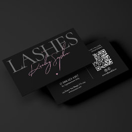 Lashes Studio ブラック ピンク メイクアップ アーティスト 美容 名刺