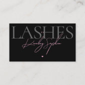 Lashes Studio ブラック ピンク メイクアップ アーティスト 美容 名刺 (正面)