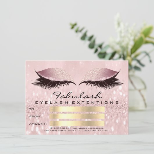 Lashes Studio Pinkメイクアップアーティスト証明書ギフト (スタンド正面)