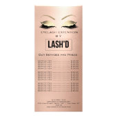LashesD価格表拡張金ゴールド赤面ロゴ ラックカード (正面)