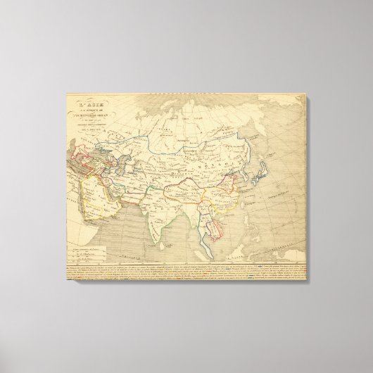 L'Asie, l'an 1220 ap JC キャンバスプリント (正面)