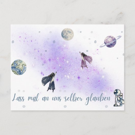 „Lass mal an uns selber glauben“ Postkarte ポストカード (正面)