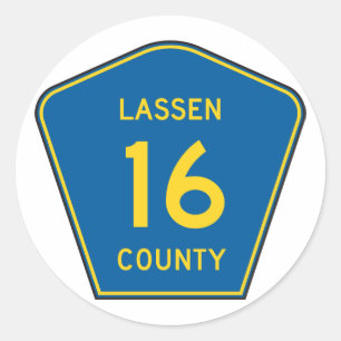 Lassen郡の交通標識のステッカー ラウンドシール