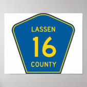 Lassen County Road Sign Poster ポスター (正面)