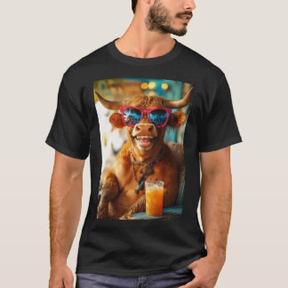 Lässiger Stier mit Sommerflair Tシャツ
