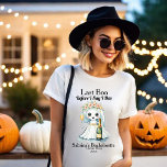 「Last Boo Before I Say I Dos」バチェロレッテ Tシャツ<br><div class="desc">ハロウィン「Last Boo Before I Dos」バチェロレッテTシャツ祝は、ハロウィン「Last Boo Before I Dos」のバチェロレッテTシャツと、不気味なスタイルでバチェロレッテを楽しませる。シャンパンお洒落ボトルとフルートのガラスを持つ幽霊の花嫁をフィーチャーしたこのおもしろいとフェスティバルのTシャツは、ハロウィーンをテーマにしたバッシュに最適。自分の名前、都市/州、日付でパーソナライズして、思い出に残る記念に作る。Booze & Boos忘れコレクションのBoo CrewのTシャツと他のBooze & BoosのTシャツをチェックして、パーティーの外観を完成させないこと。</div>