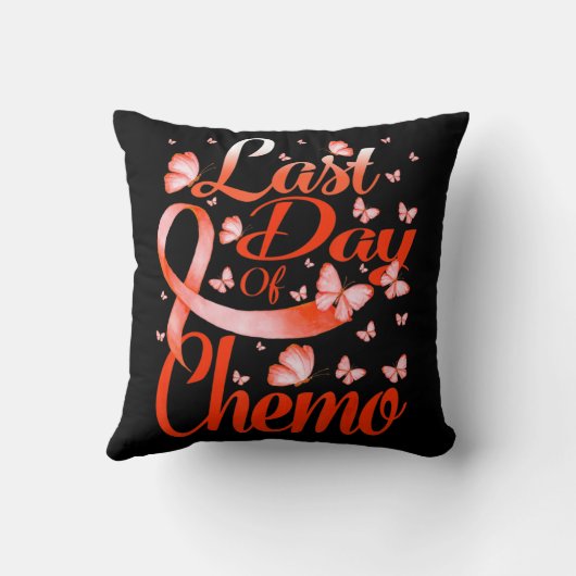 Last Day Of Chemo Leukemia Awareness Butterfly  クッション (裏面)