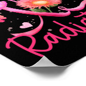 Last Day Of Radiation Floral Heart Breast Cancer S ポスター (角)