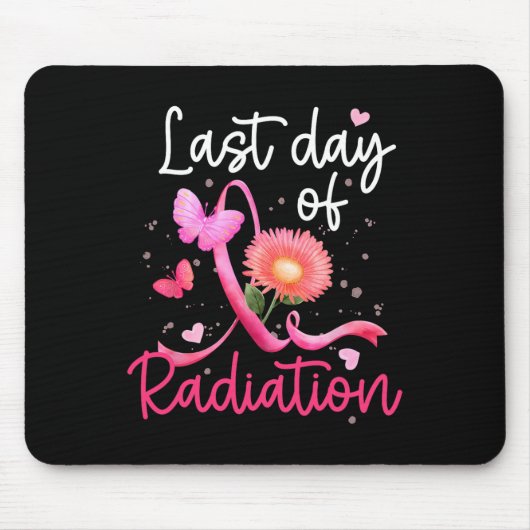 Last Day Of Radiation Floral Heart Breast Cancer S マウスパッド (正面)
