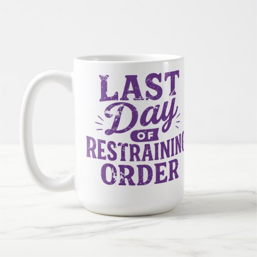 Last Day of Restraining Order Purple Print コーヒーマグカップ (左)