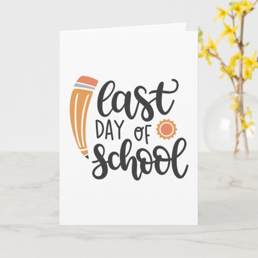 Last day of school カード (黄色い花)