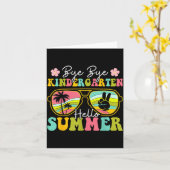 Last day of School Bye Kindergarten Hello Summer カード (黄色い花)